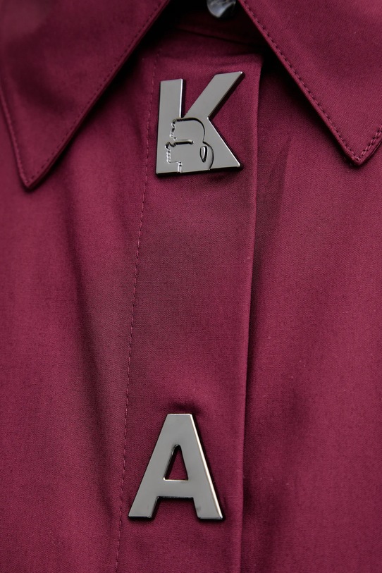 Karl Lagerfeld cămașă din bumbac A4W11022 burgundia