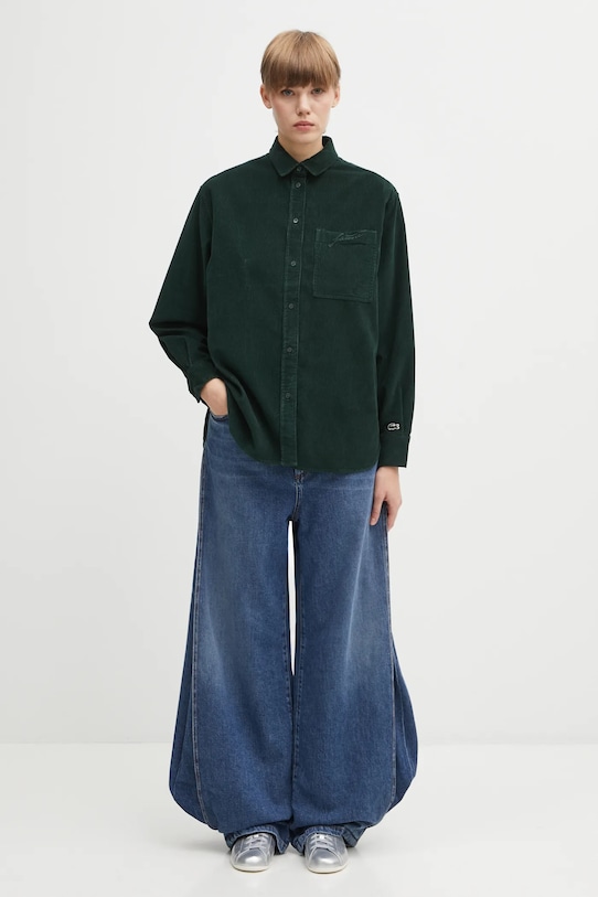 Lacoste koszula sztruksowa CF5336 zielony