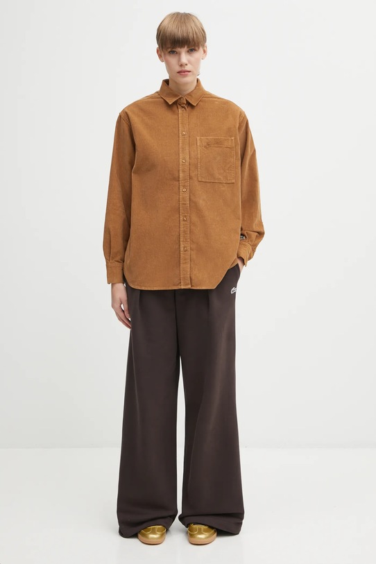 Lacoste koszula sztruksowa CF5336 brązowy