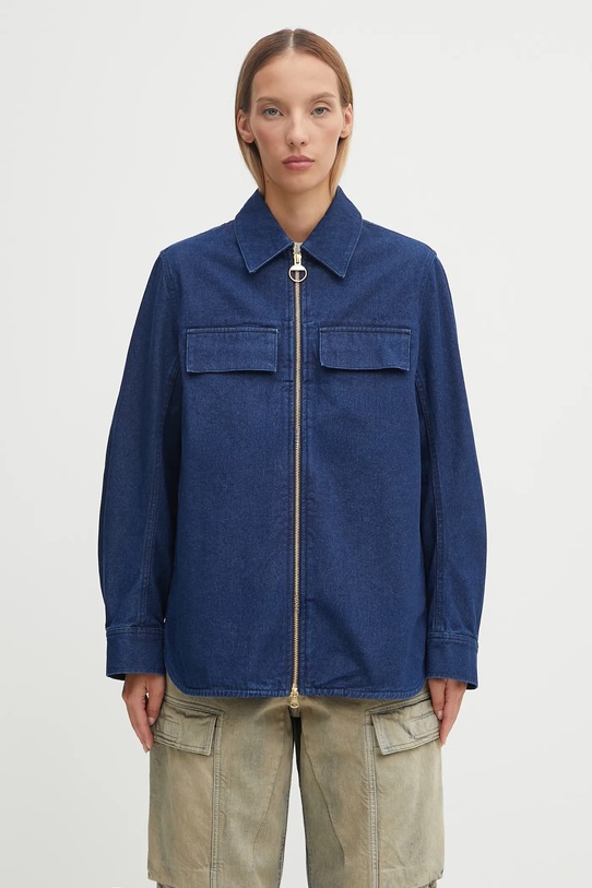 Barbour cămașă cu mătase Arla Denim Overshirt casual bleumarin LOS0078IN12