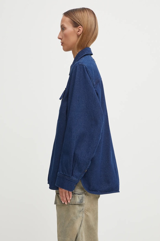 Barbour cămașă cu mătase Arla Denim Overshirt LOS0078IN12 bleumarin AW25
