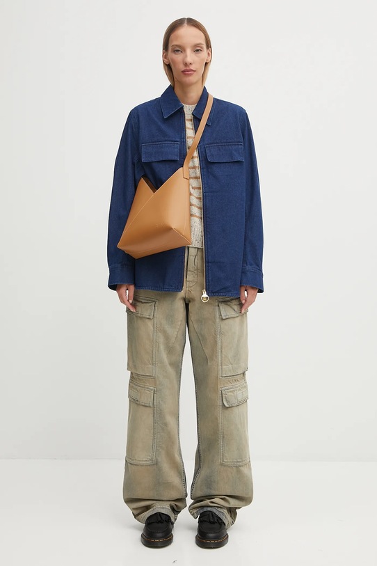 Barbour cămașă cu mătase Arla Denim Overshirt LOS0078IN12 bleumarin