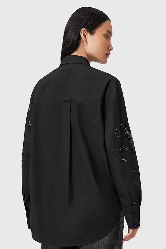 Хлопковая рубашка AllSaints GEMI чёрный W028PD