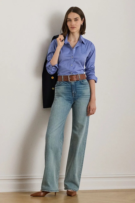 Одяг Бавовняна сорочка Lauren Ralph Lauren 200979855 блакитний