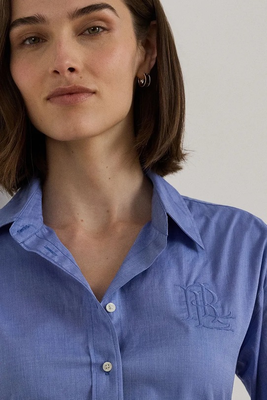 Бавовняна сорочка Lauren Ralph Lauren блакитний 200979855