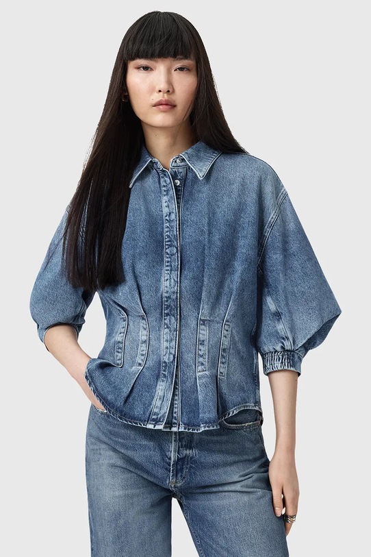 Traper košulja AllSaints NANCY bez uzorka plava W104PD