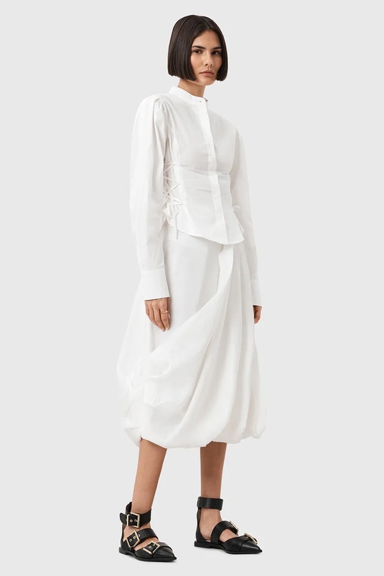 Βαμβακερό πουκάμισο AllSaints EVANNA W016PD λευκό