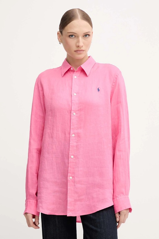 Polo Ralph Lauren koszula lniana regular różowy 211970731