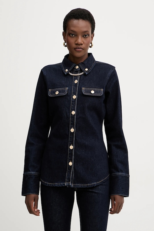 Retrofete koszula jeansowa Jorun z elastanem granatowy R.FW25.11811.11