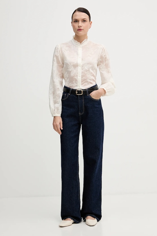 United Colors of Benetton koszula 52WNDQ0CQ beżowy AW25