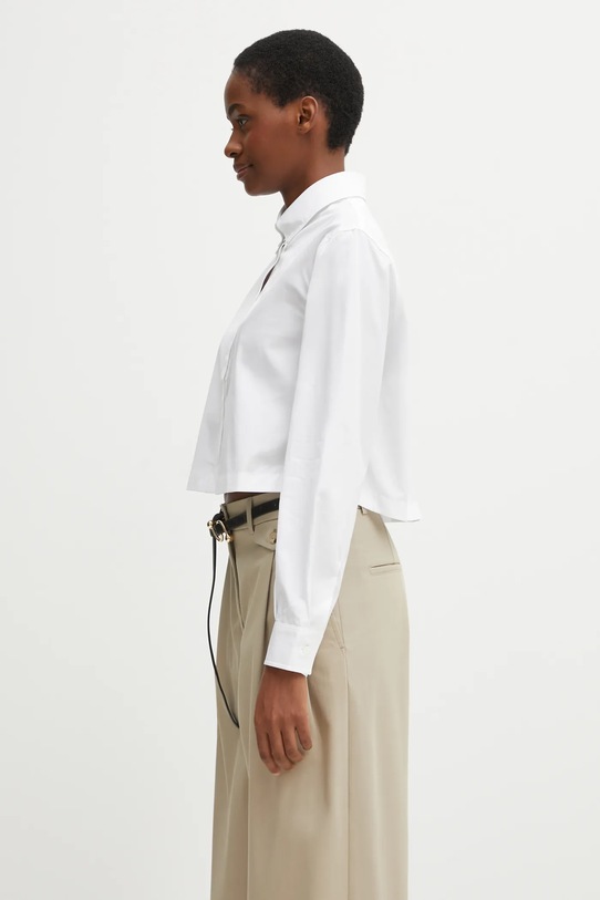 Maison Kitsuné cotton shirt Baby Fox Cropped PW00405WC0026 white AW25