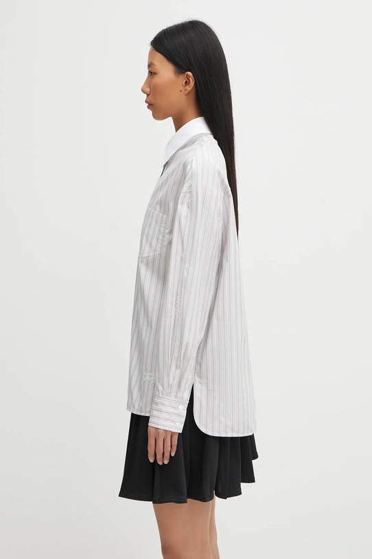 Bavlnená košeľa Maison Kitsuné Handwriting Boyfriend PW00416WC5063 sivá AW25