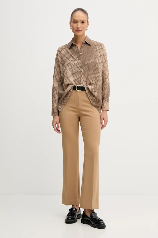 Sisley koszula 5W4VLQ07F beżowy AW25