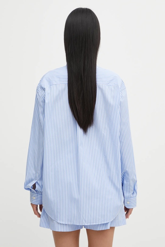 Одежда Хлопковая рубашка Sporty & Rich Eden Script Oversized SI00760673ST61 голубой