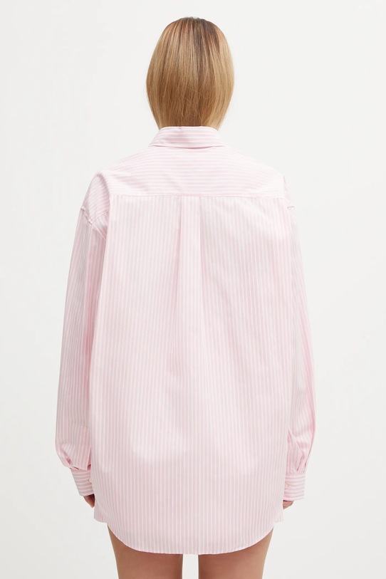 Odzież Sporty & Rich koszula bawełniana Eden Script Oversized SI00760673ST64 różowy