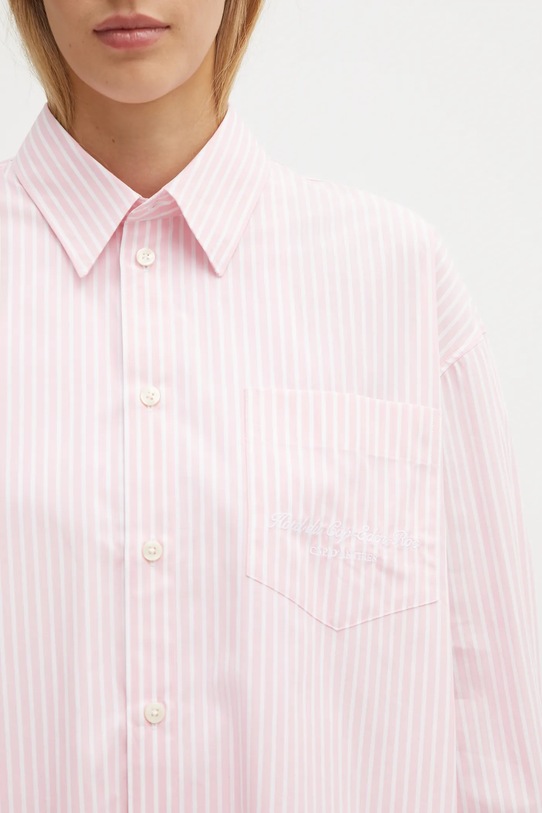 Sporty & Rich koszula bawełniana Eden Script Oversized różowy SI00760673ST64