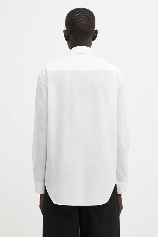 Ρούχα Πουκάμισο με μείγμα από λινό A Bathing Ape College 001SHL302002L λευκό