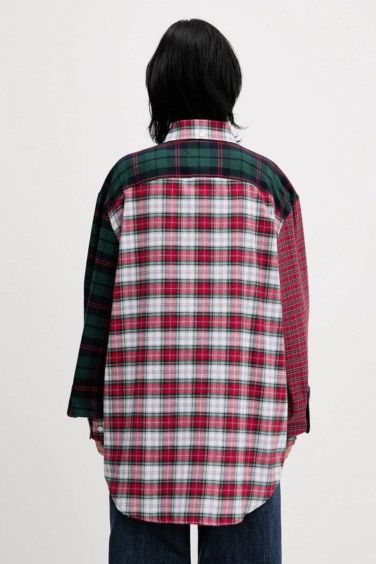 Odzież Tommy Jeans koszula bawełniana DN0DN00090 czerwony