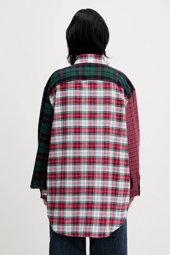 Odzież Tommy Jeans koszula bawełniana DN0DN00090 czerwony