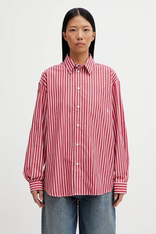 Sporty & Rich koszula bawełniana SRC Oversized casual czerwony SI00663302RE36
