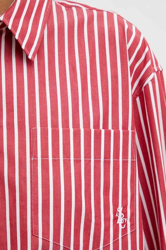 Sporty & Rich koszula bawełniana SRC Oversized czerwony SI00663302RE36