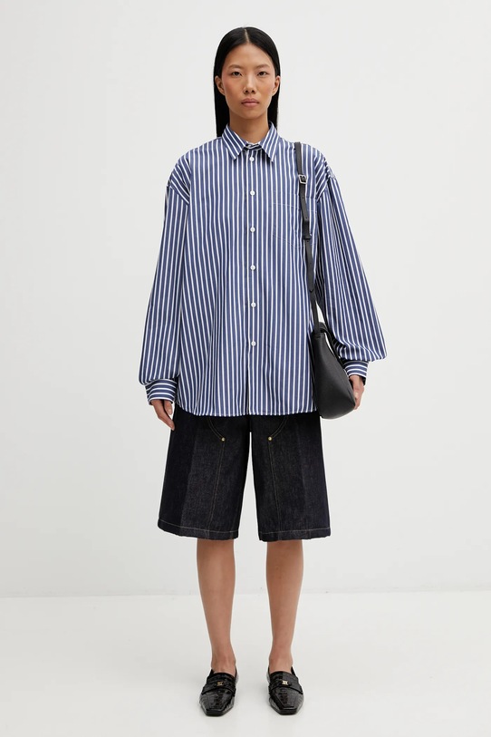 Sporty & Rich koszula bawełniana SRC Oversized SI00663302ST09 granatowy