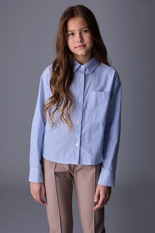 Mayoral koszula bawełniana dziecięca casual niebieski 7197.8G.Junior.9BYA