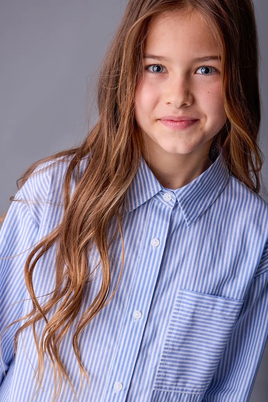 Mayoral koszula bawełniana dziecięca 7197.8G.Junior.9BYA niebieski