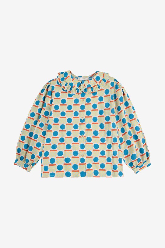 Otroška bombažna srajca Bobo Choses Geometric Scacs 225AC054 zelena AW25