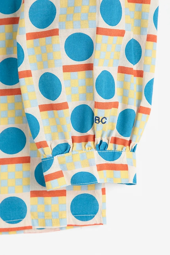 Bobo Choses cămașă de bumbac pentru copii Geometric Scacs verde 225AC054