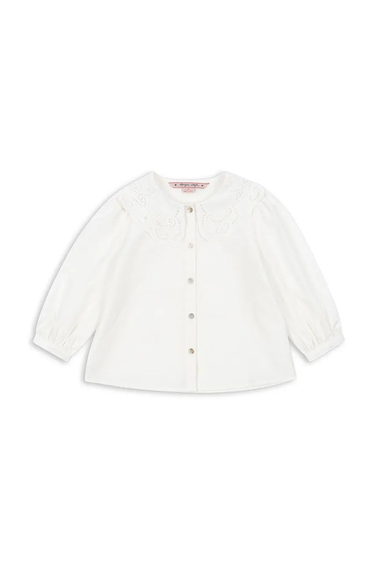 Otroška bombažna srajca Konges Sløjd RILO COLLAR SHIRT GOTS Dolg bela KS103966.9BYA