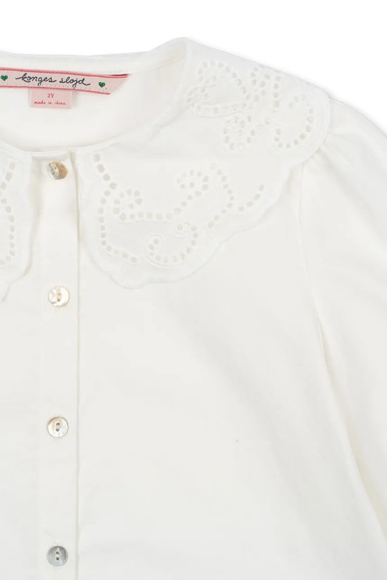 Otroška bombažna srajca Konges Sløjd RILO COLLAR SHIRT GOTS bela KS103966.9BYA