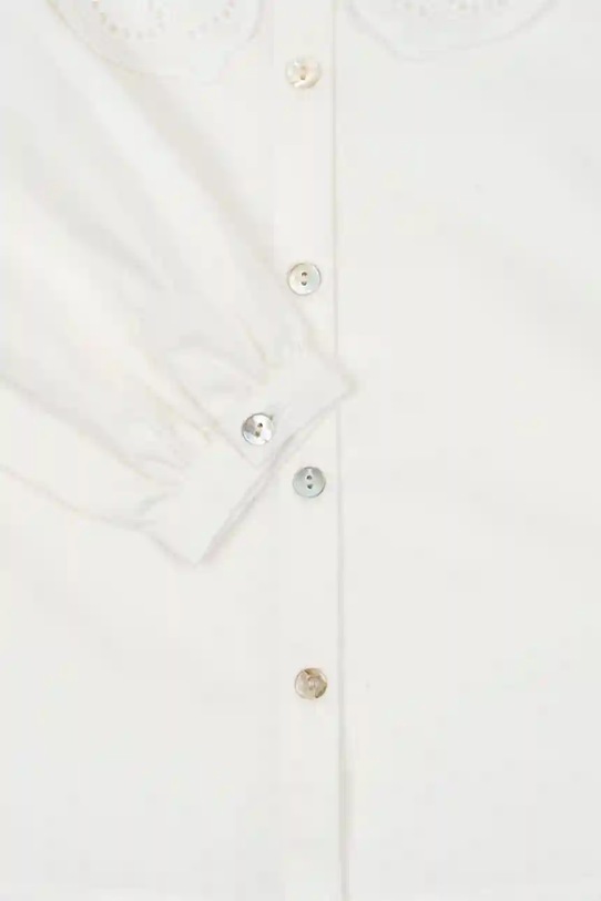 Otroška bombažna srajca Konges Sløjd RILO COLLAR SHIRT GOTS KS103966.9BYA bela