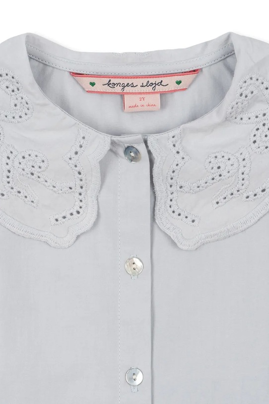 Παιδικό βαμβακερό πουκάμισο Konges Sløjd RILO COLLAR SHIRT GOTS μπλε KS103966.9BYA