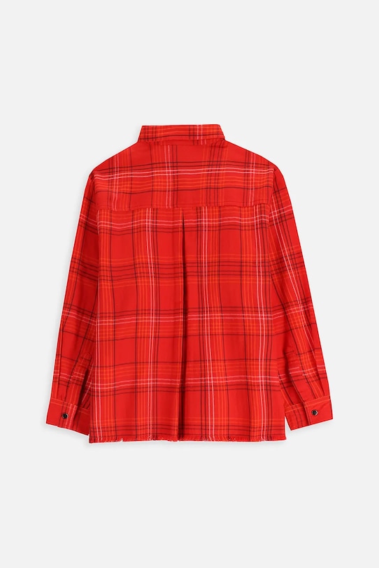 Dětská bavlněná košile Coccodrillo ZC5140101AGJ červená AW25
