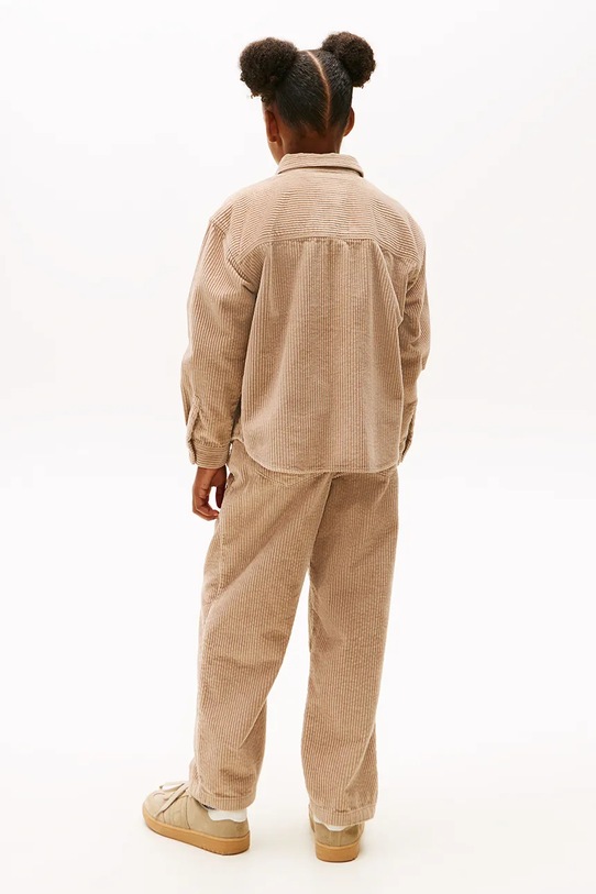 Tommy Hilfiger cămașă de bumbac pentru copii KG0KG09022.9BYA bej