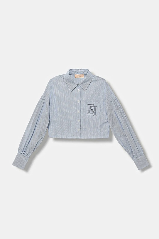 Elisabetta Franchi koszula bawełniana dziecięca casual niebieski EFCA273.0.CR020