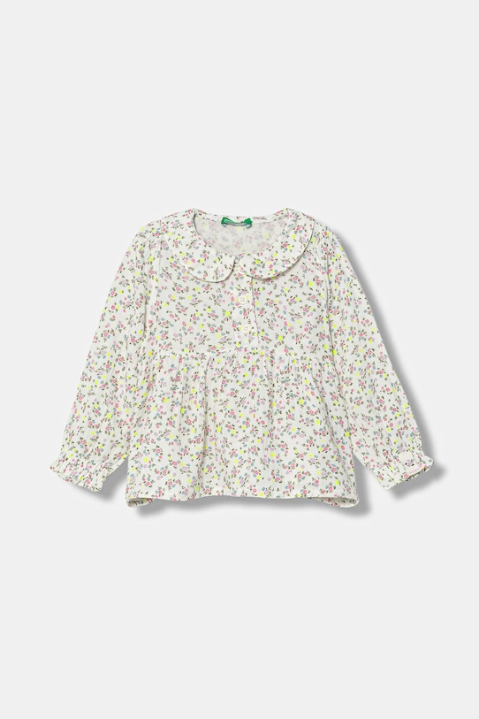United Colors of Benetton bluză de bumbac pentru copii cu modele bej 534ZGQ02T.P.seasonal
