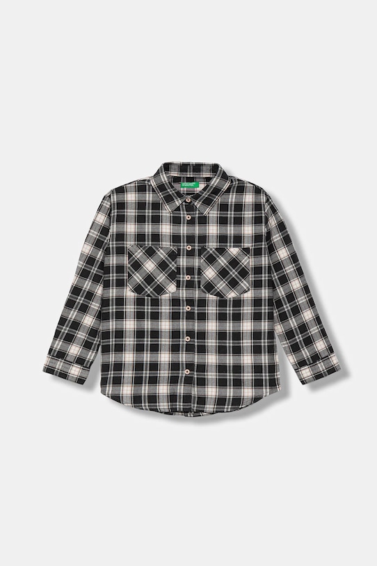 Παιδικό βαμβακερό πουκάμισο United Colors of Benetton casual γκρί 5LQHCQ04D.G.seasonal