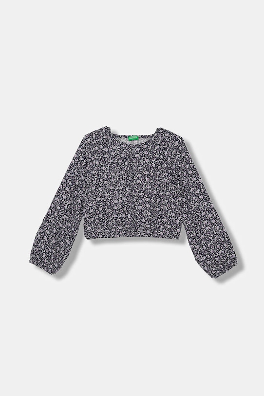United Colors of Benetton bluză copii flori bleumarin 5T2ECQ04H.G.seasonal
