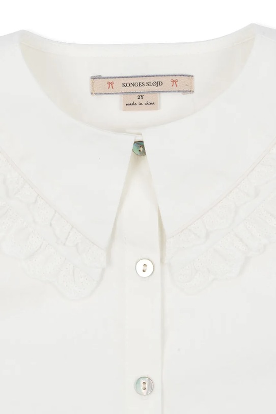 Konges Sløjd koszula bawełniana dziecięca COEUR COLLAR SHIRT GOTS biały KS104267.9BYA