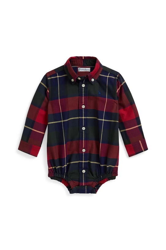 Bombažna srajca za dojenčka Polo Ralph Lauren Dolg rdeča 320980514001