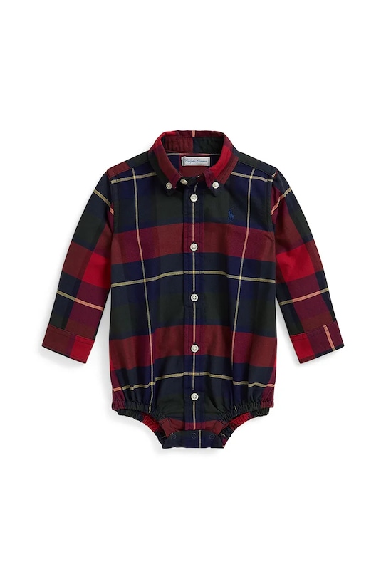 Бебешка памучна риза Polo Ralph Lauren каре червен 320980514001