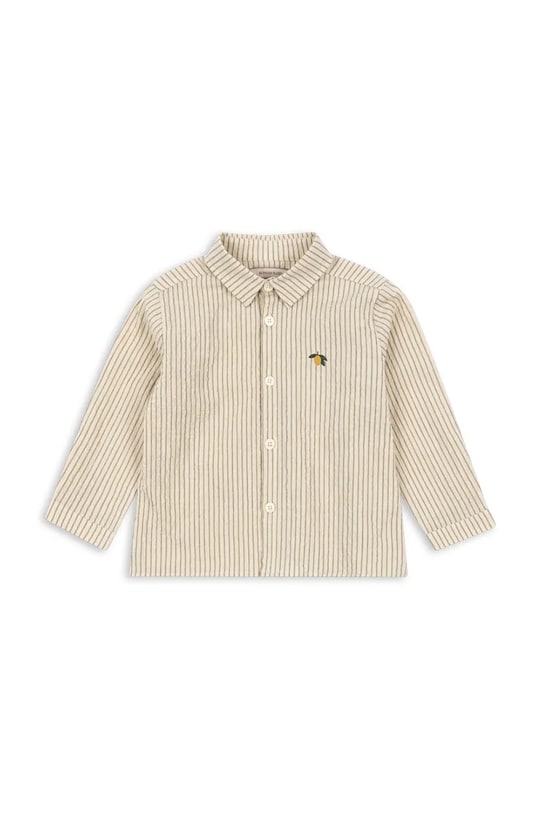 Konges Sløjd koszula dziecięca ELLIOT LS SHIRT GOTS wzorzyste beżowy KS103801.9BYA
