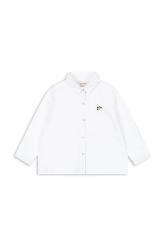 Konges Sløjd koszula bawełniana dziecięca RAY SHIRT GOTS bawełna biały KS104408.9BYA