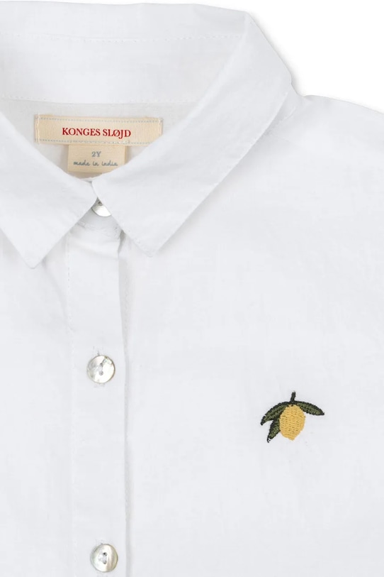 Konges Sløjd koszula bawełniana dziecięca RAY SHIRT GOTS biały KS104408.9BYA