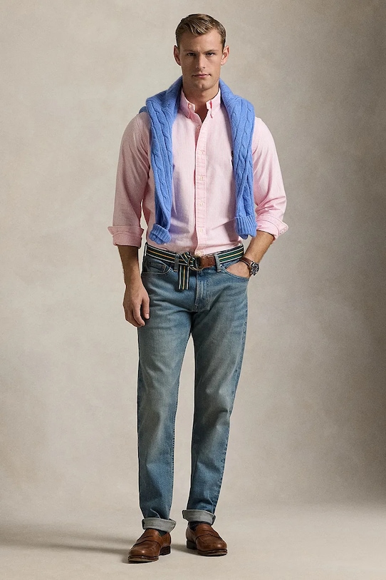 Odzież Polo Ralph Lauren koszula bawełniana 710953704 różowy