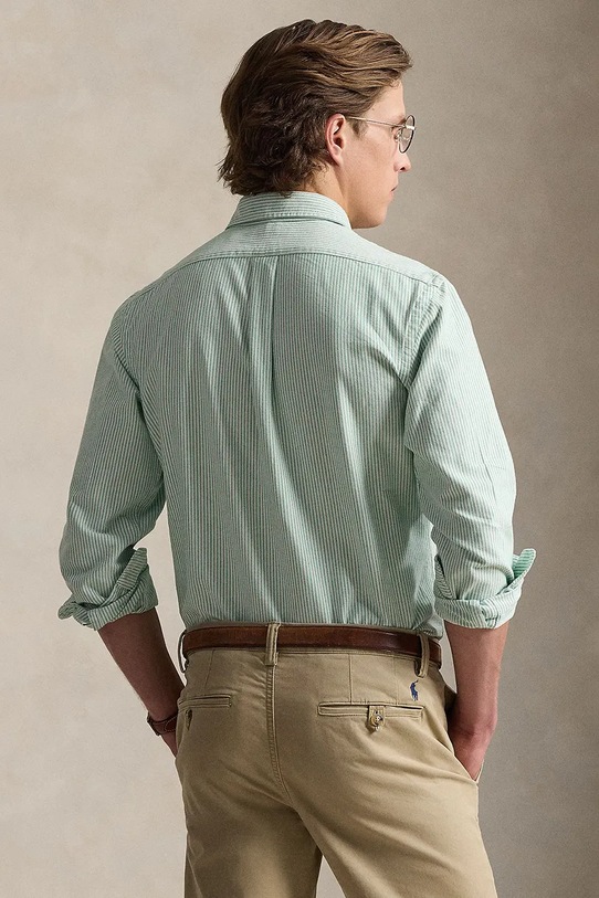 Polo Ralph Lauren cămașă din bumbac 710953704 verde AW25