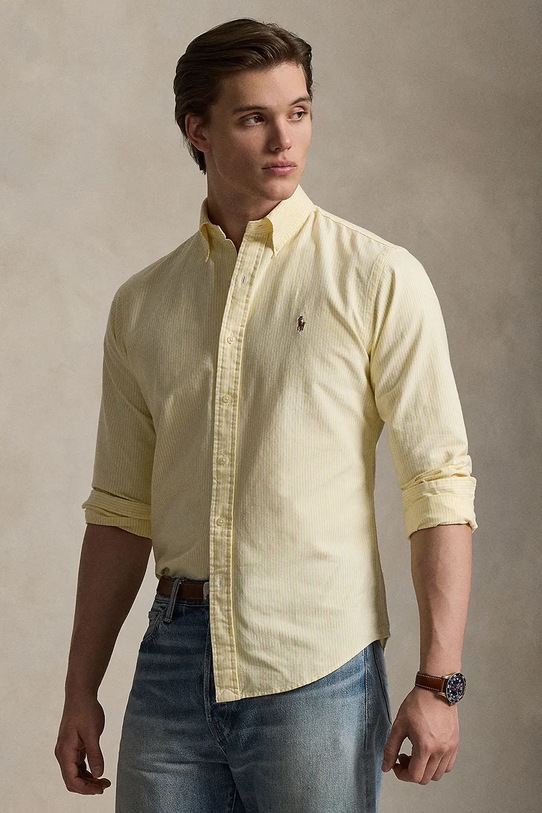 Бавовняна сорочка Polo Ralph Lauren довгий жовтий 710953704