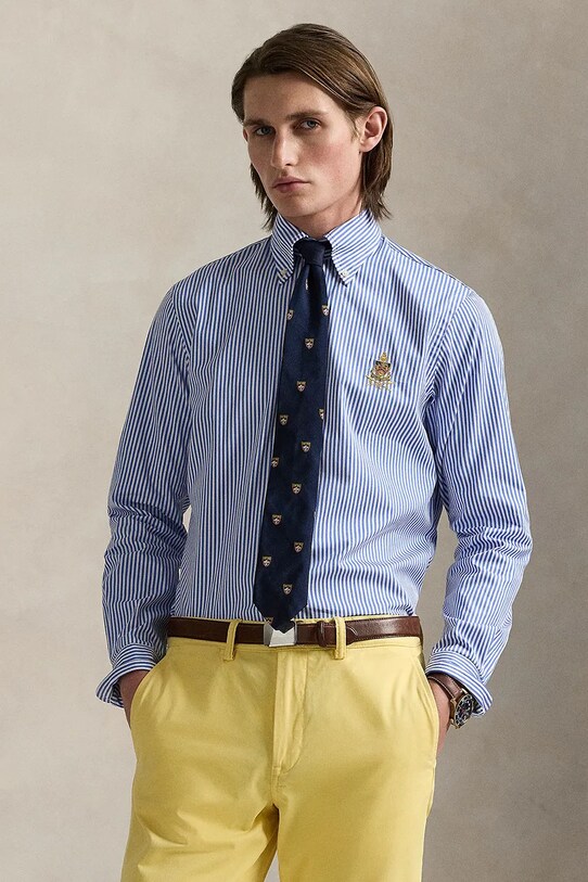 Πουκάμισο Polo Ralph Lauren κανονικό μπλε 710965413